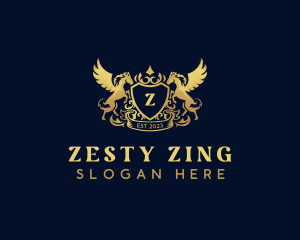 Luxury Shield Pegasus  logo design