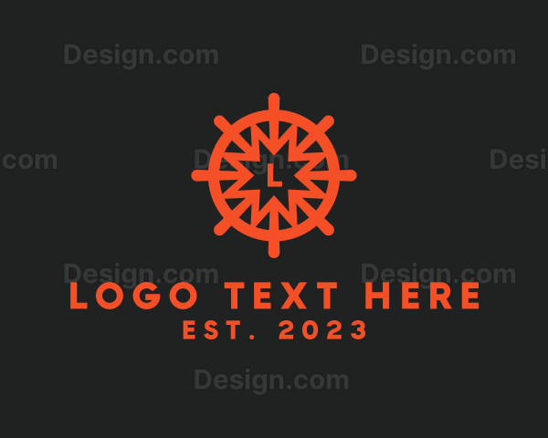 Nautical Boat Sailing Wheel Logo