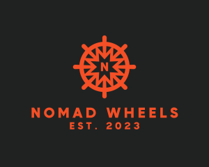 Nautical Boat Sailing Wheel  logo design