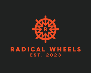 Nautical Boat Sailing Wheel  logo design