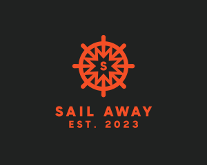 Nautical Boat Sailing Wheel  logo design