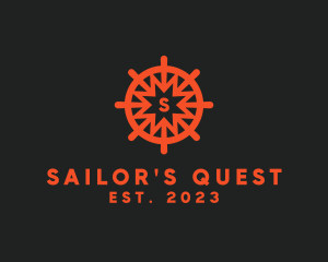 Nautical Boat Sailing Wheel  logo design