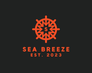 Nautical Boat Sailing Wheel  logo design