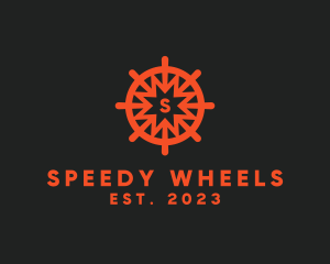 Nautical Boat Sailing Wheel  logo design