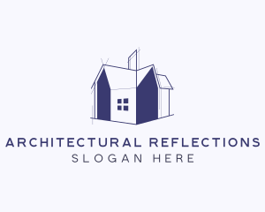 House Blueprint Architecture logo design