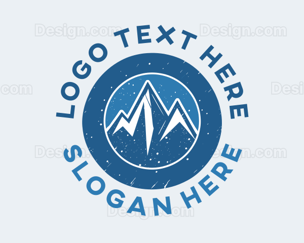 Blue Snowy Mountains Logo