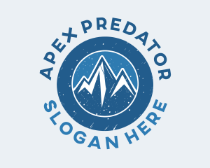 Blue Snowy Mountains logo design