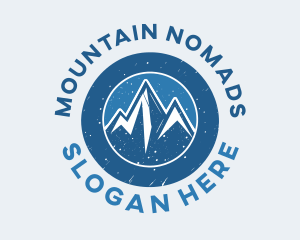 Blue Snowy Mountains logo design