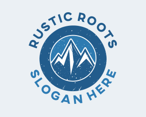 Blue Snowy Mountains logo design