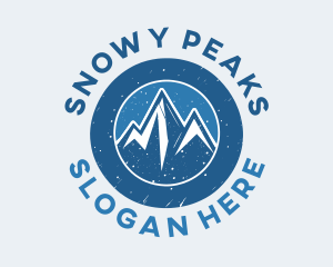 Blue Snowy Mountains logo design