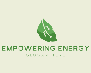 Technology Plant Leaf logo design