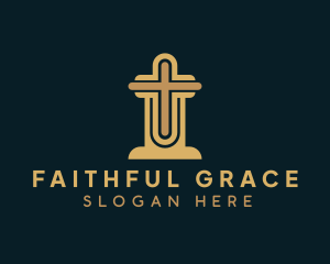 Catholic Worship Cross logo design