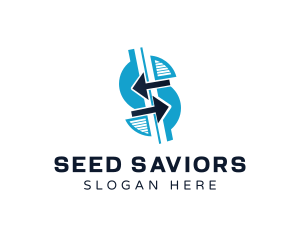 Dollar Arrow Letter S logo design