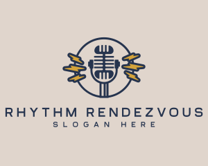 Radio Broadcast Microphone logo design