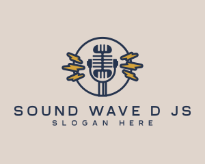 Radio Broadcast Microphone logo design