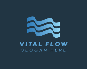 Blue Water Flag logo design