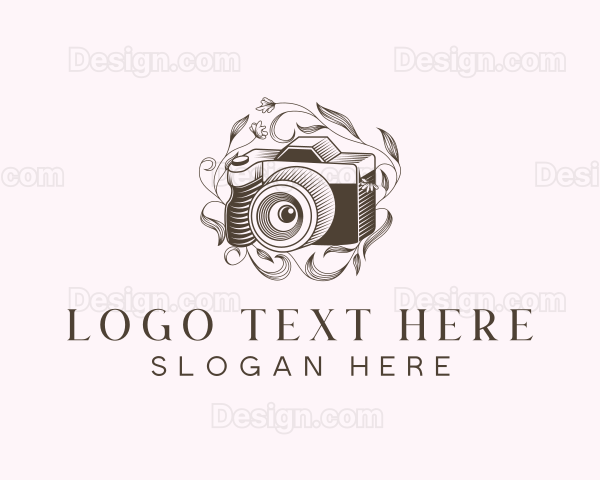 Floral Camera Photography Logo