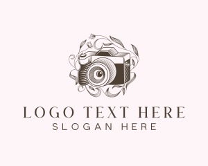 Floral Camera Photography Logo