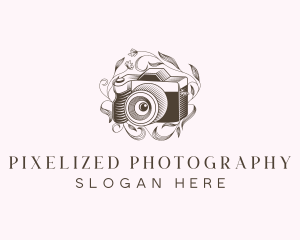 Floral Camera Photography logo design