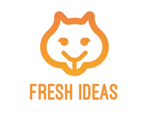 Orange Marmot Face logo design