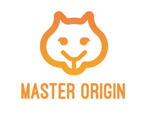 Orange Marmot Face logo design