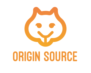 Orange Marmot Face logo design