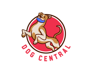 Dog Canine Frisbee  logo design