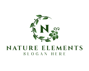 Flower Leaf Natural Organic logo design