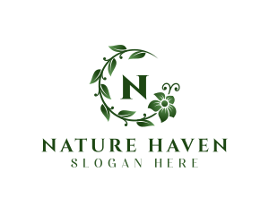 Flower Leaf Natural Organic logo design