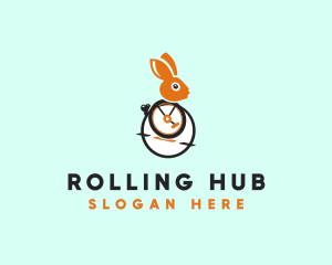 Circus Rabbit Unicycle logo design