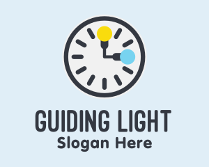 Clock Lightbulb Time logo design