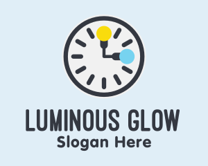 Clock Lightbulb Time logo design