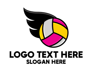 Volleyball Sports Wing logo design