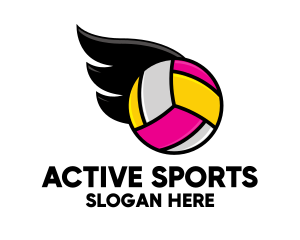 Volleyball Sports Wing logo design