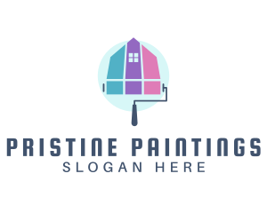 Paint Roller Refurbish House  logo design