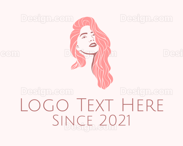 Pink Hairstylist Salon Logo