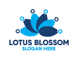 Blue Flower Lotus logo design