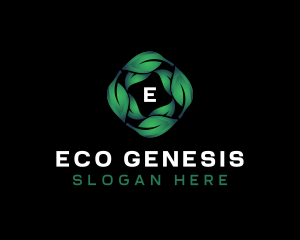 Eco Natural Leaves  logo design