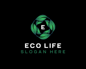 Eco Natural Leaves  logo design