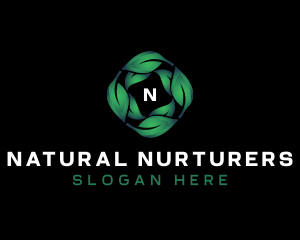 Eco Natural Leaves  logo design