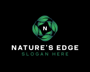 Eco Natural Leaves  logo design