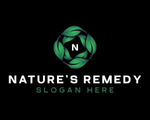 Eco Natural Leaves  logo design