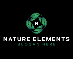 Eco Natural Leaves  logo design