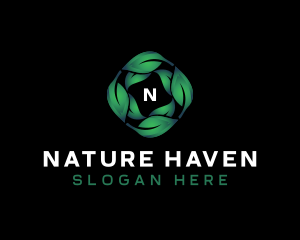 Eco Natural Leaves  logo design