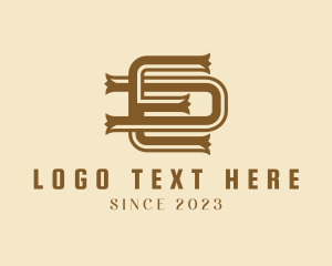 Gothic Retro Tattoo Letter ED logo