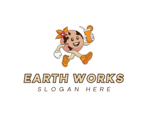 Earth Sustainable Drink logo design