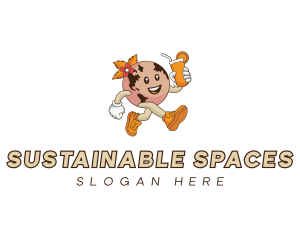 Earth Sustainable Drink logo design