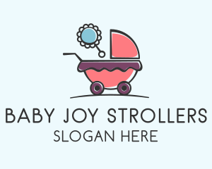 Cute Baby Stroller logo design