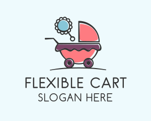 Cute Baby Stroller logo design