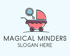 Cute Baby Stroller logo design